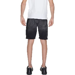 Black Cotton Bermuda Shorts
