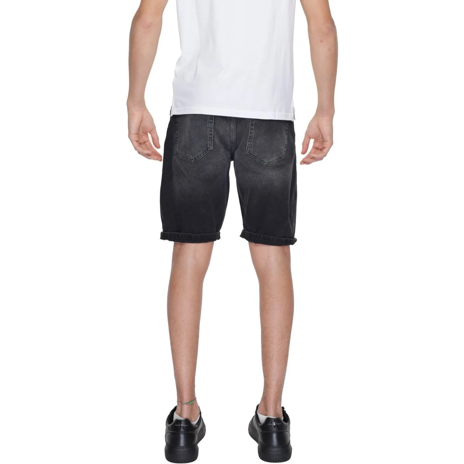 Black Cotton Bermuda Shorts