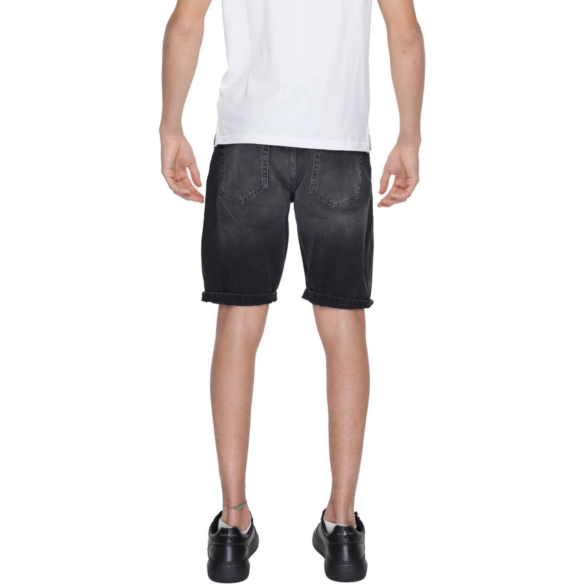 Black Cotton Bermuda Shorts