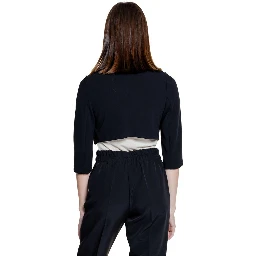 Black Polyester Sleveless Jacket