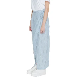 Light Blue Linen Long Skirt
