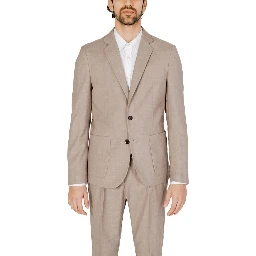 Beige Polyester Blazer