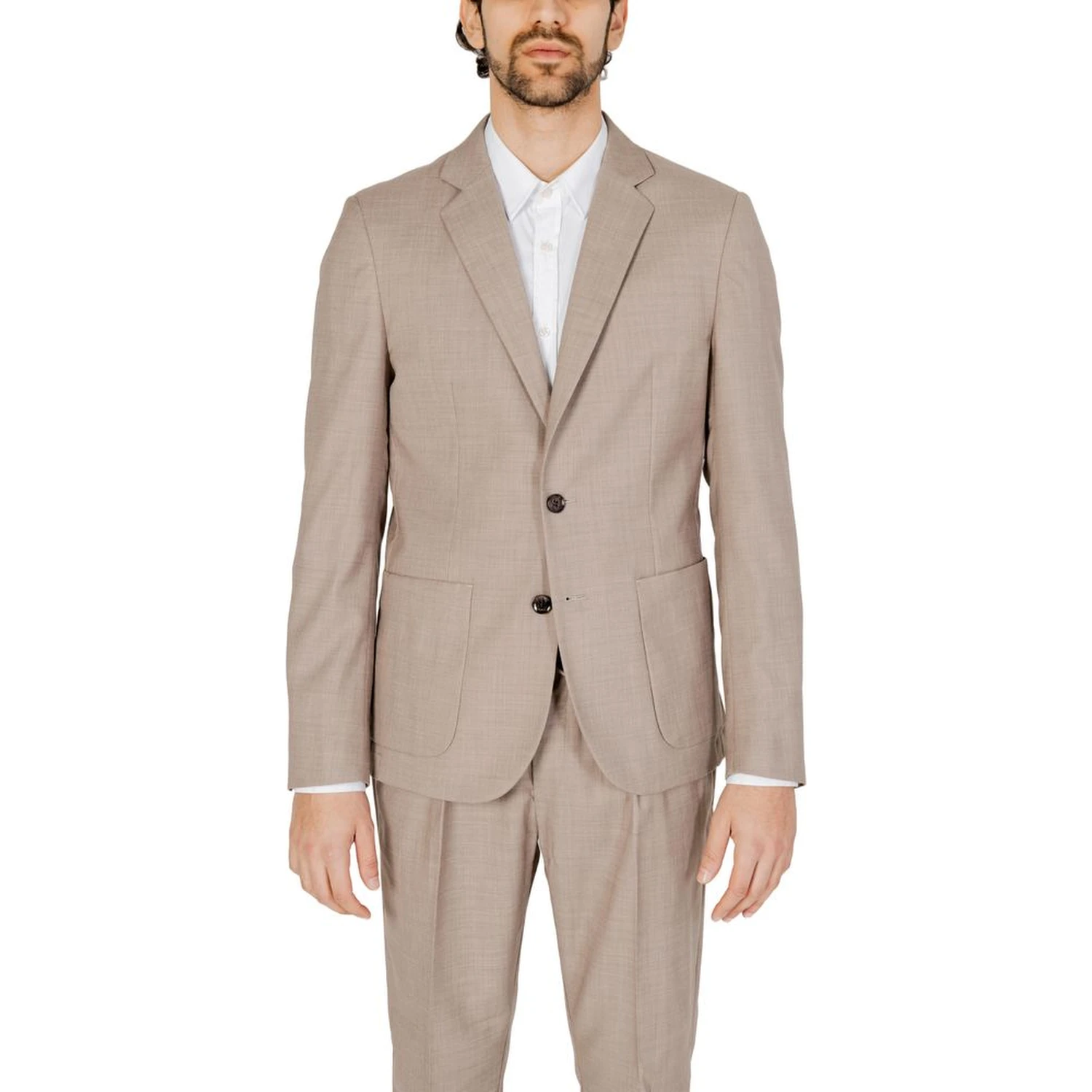 Beige Polyester Blazer