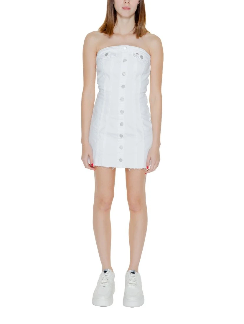 White Recycled Cotton Short Dress