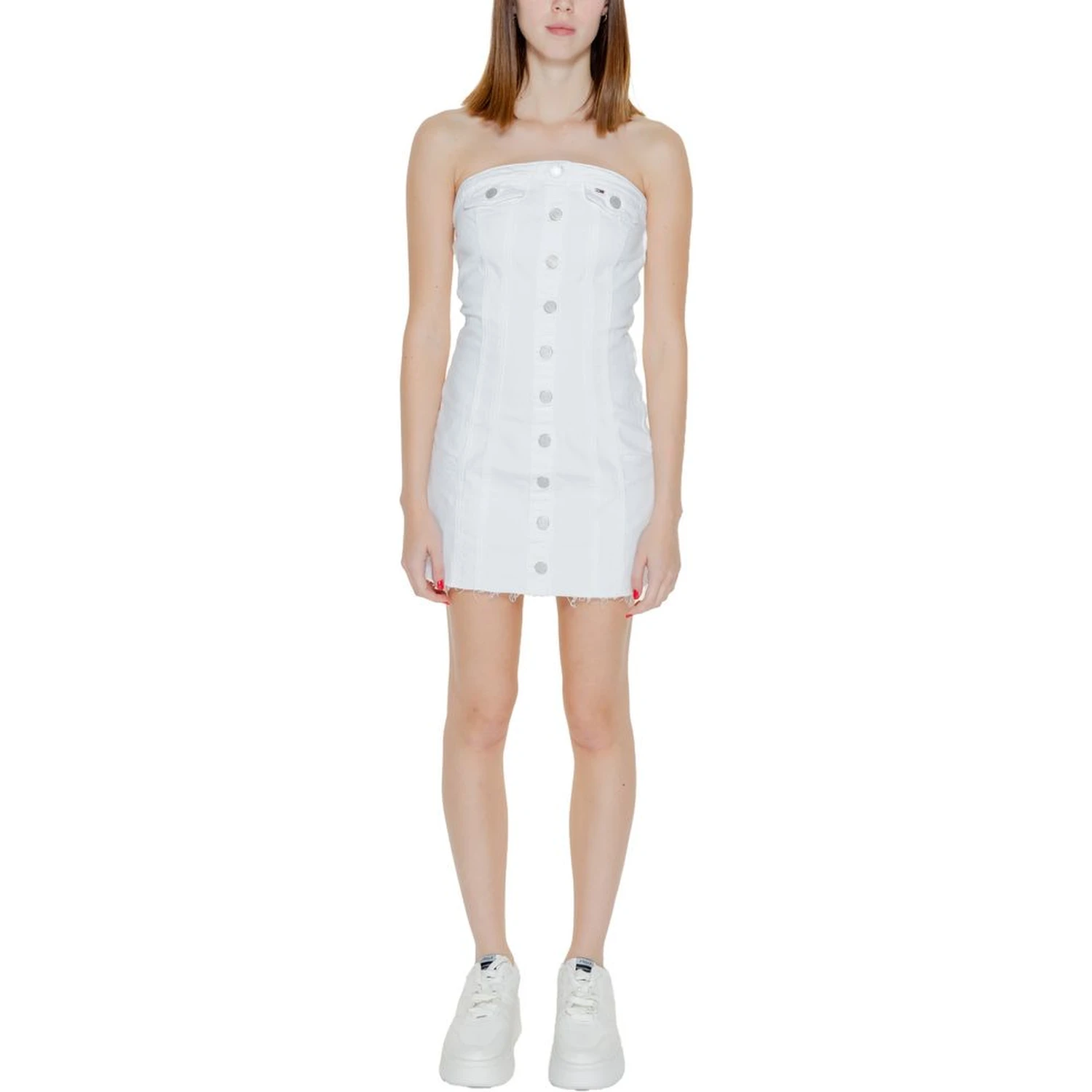White Recycled Cotton Short Dress