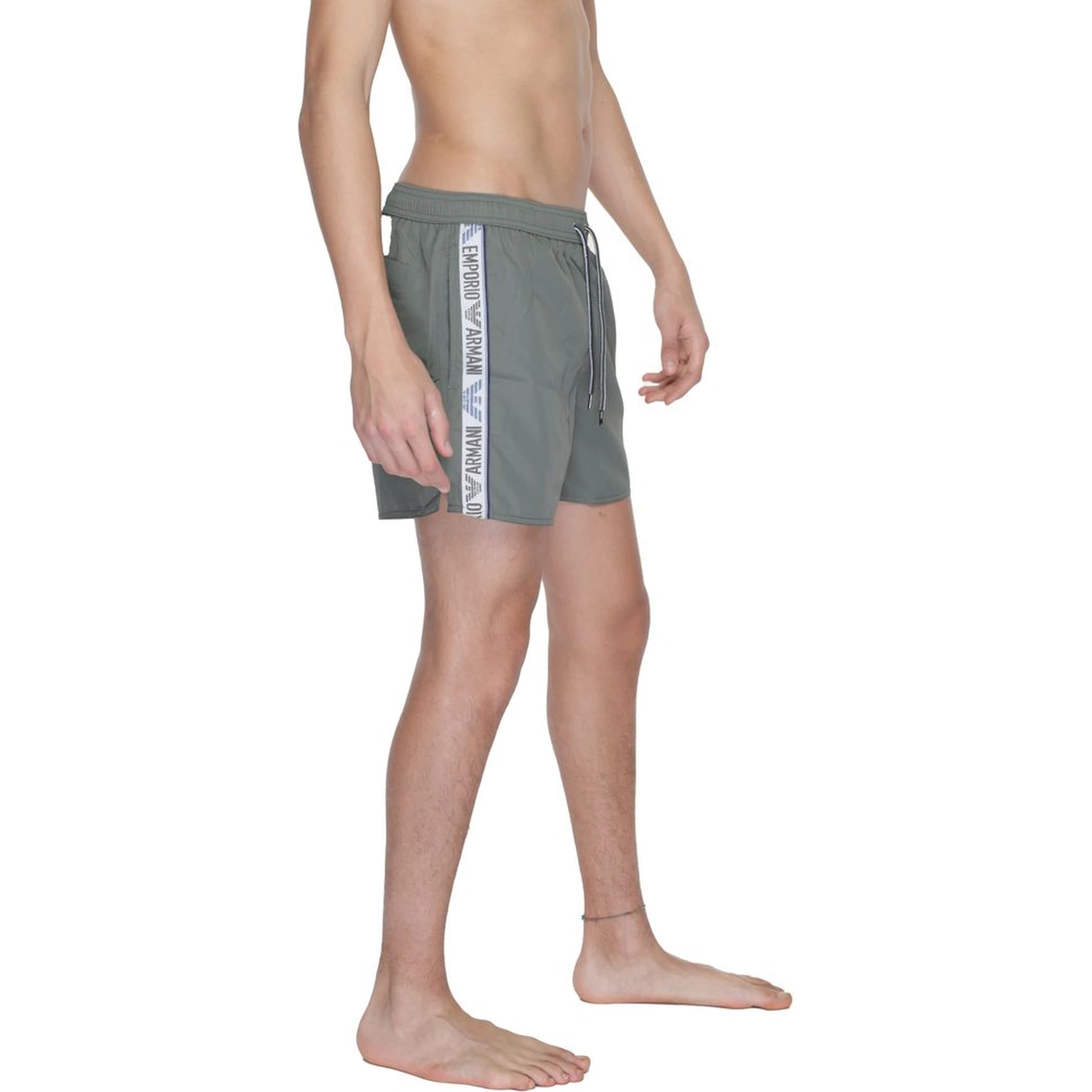 Green Polyester Swim Shorts