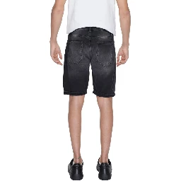 Black Cotton Bermuda Shorts