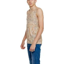 Beige Polyester Tank Tops