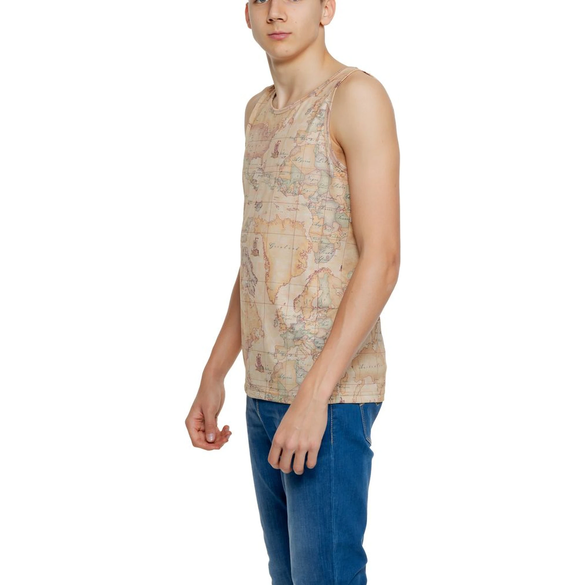 Beige Polyester Tank Tops