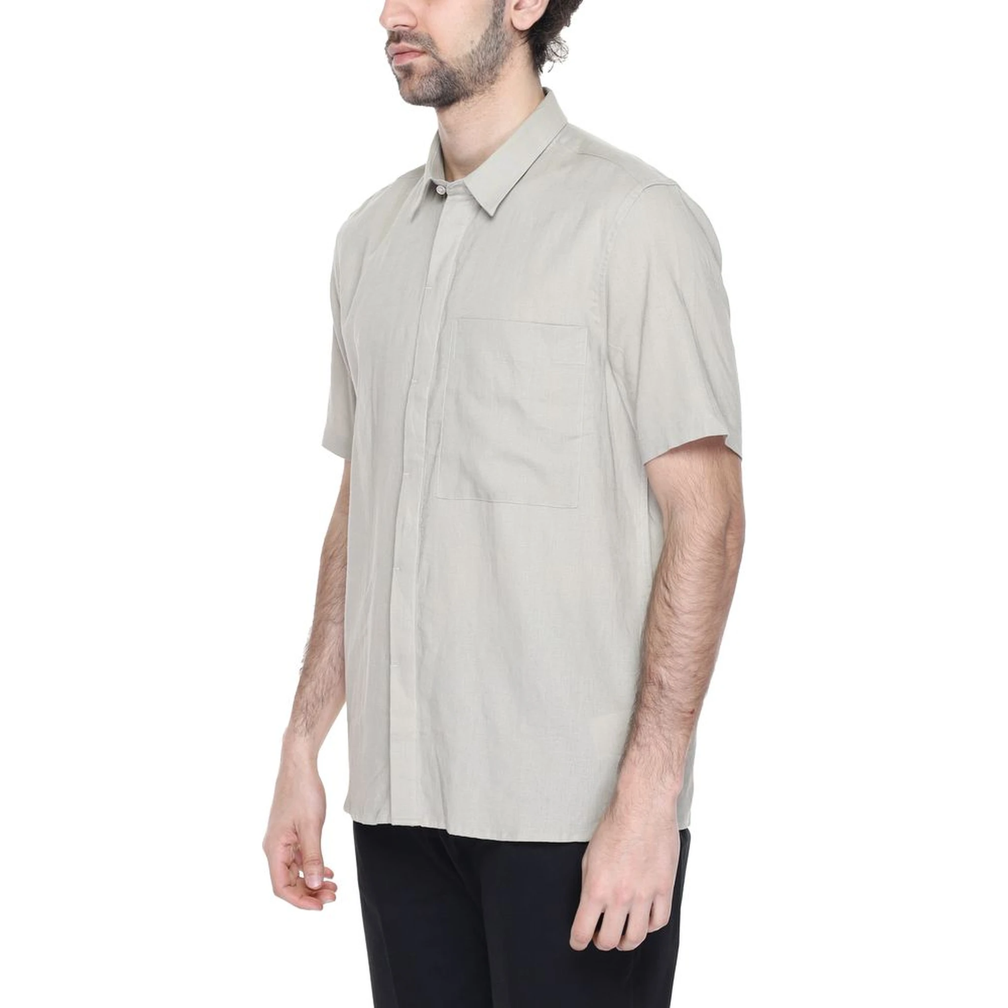 Beige Linen Shortsleeve Shirt