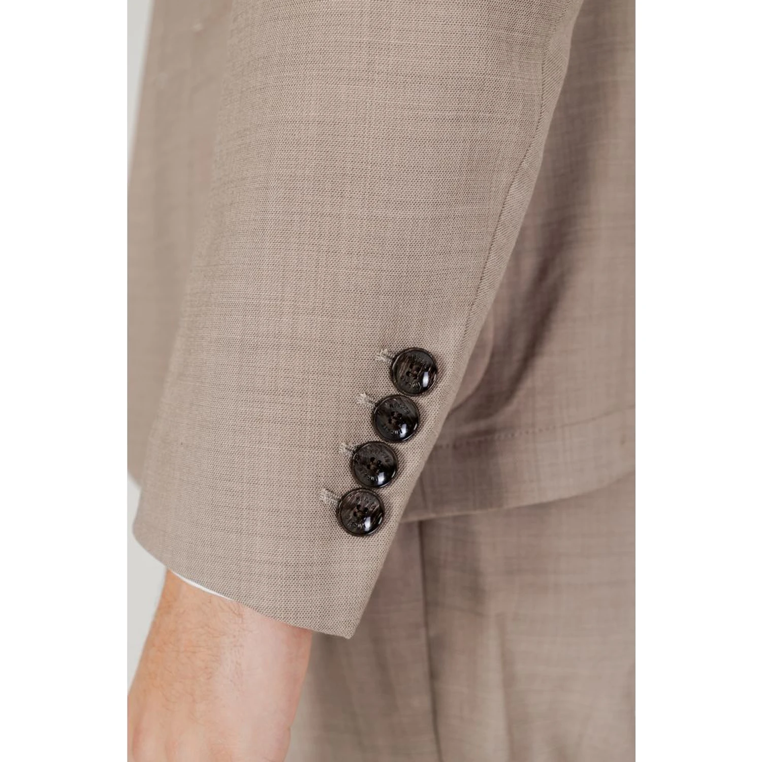 Beige Polyester Blazer