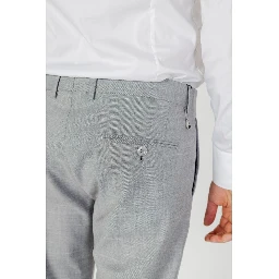 Gray Polyester Dress Pants