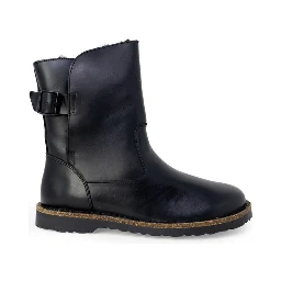 حذاء كاحل من الجلد الأسود