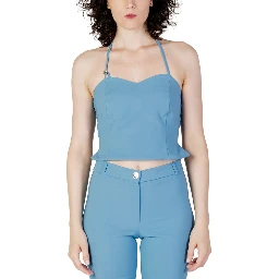 Turquoise Polyester Top