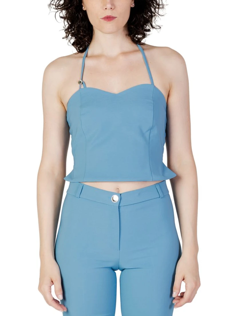 Turquoise Polyester Top