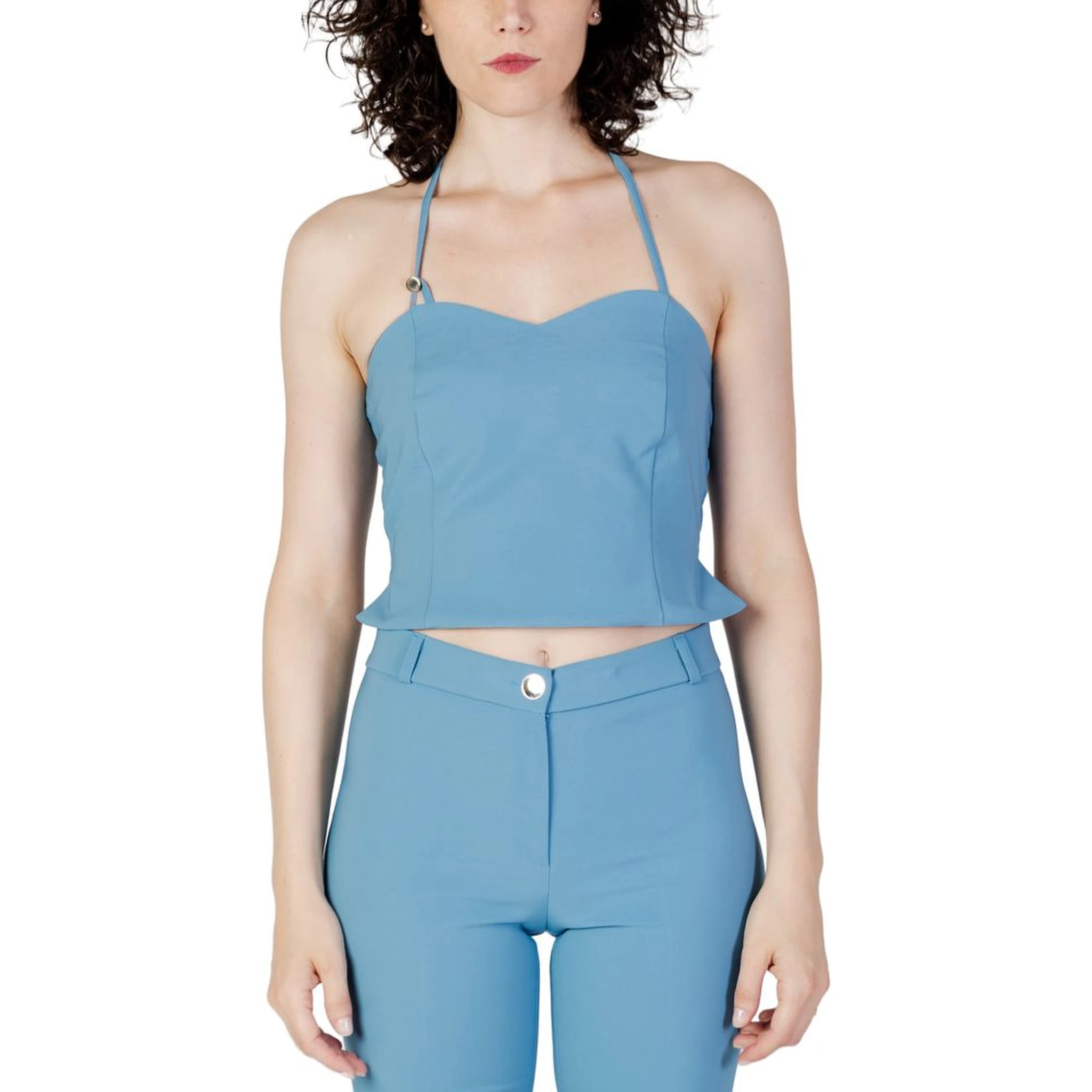 Turquoise Polyester Top