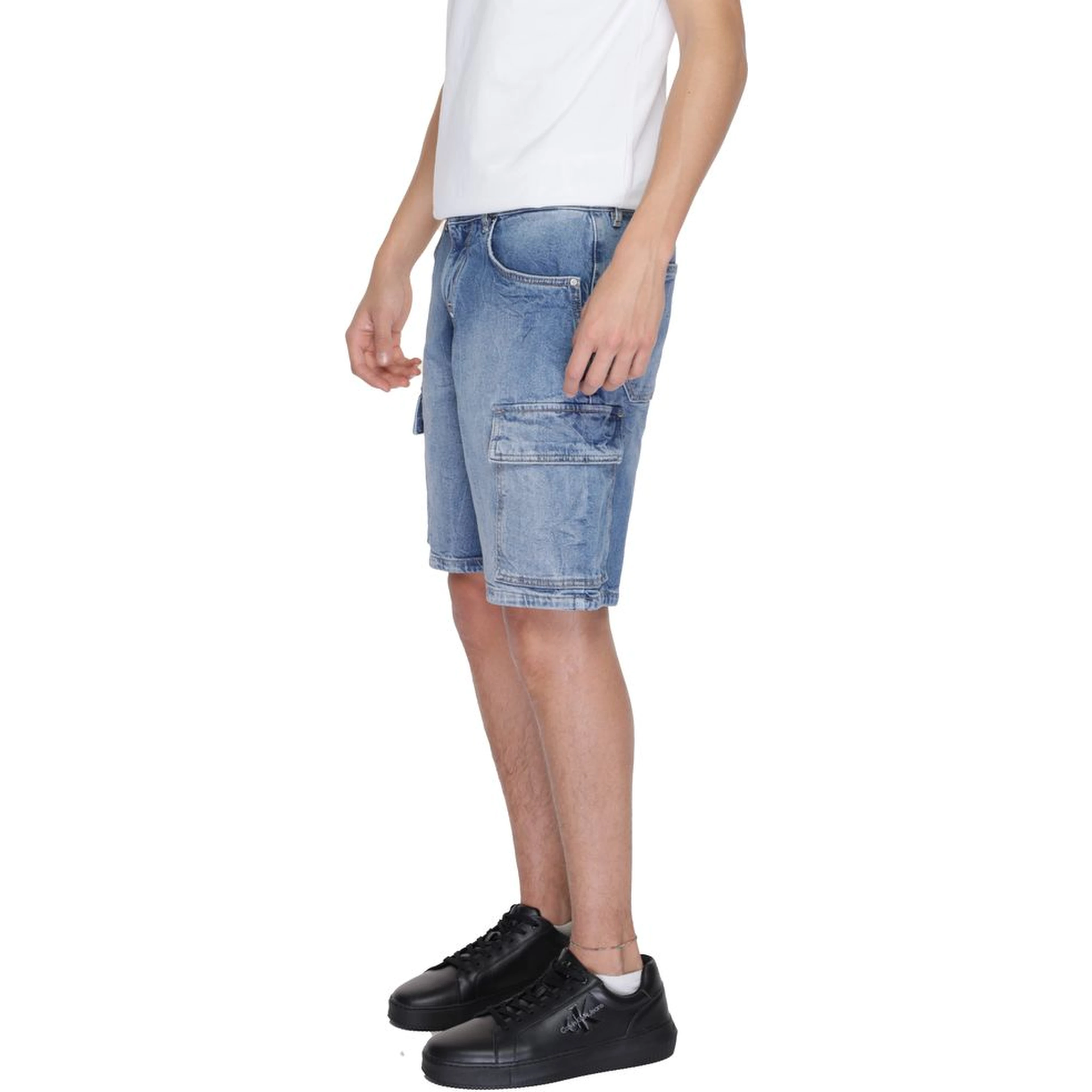 Blue Cotton Bermuda Shorts