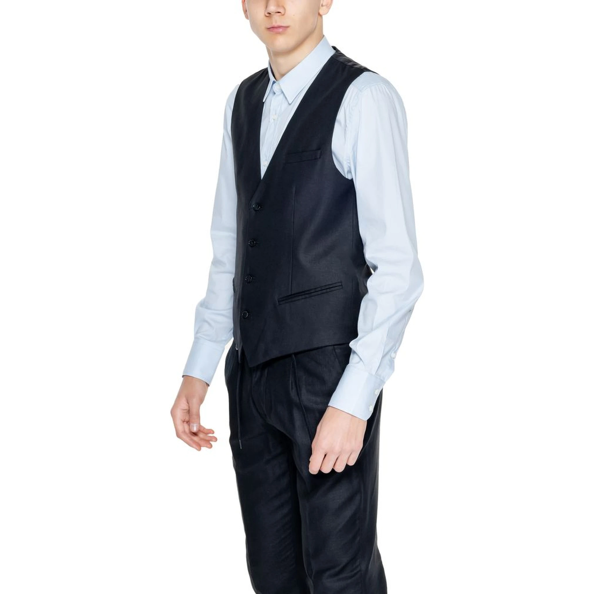 Black Linen Waistcoat