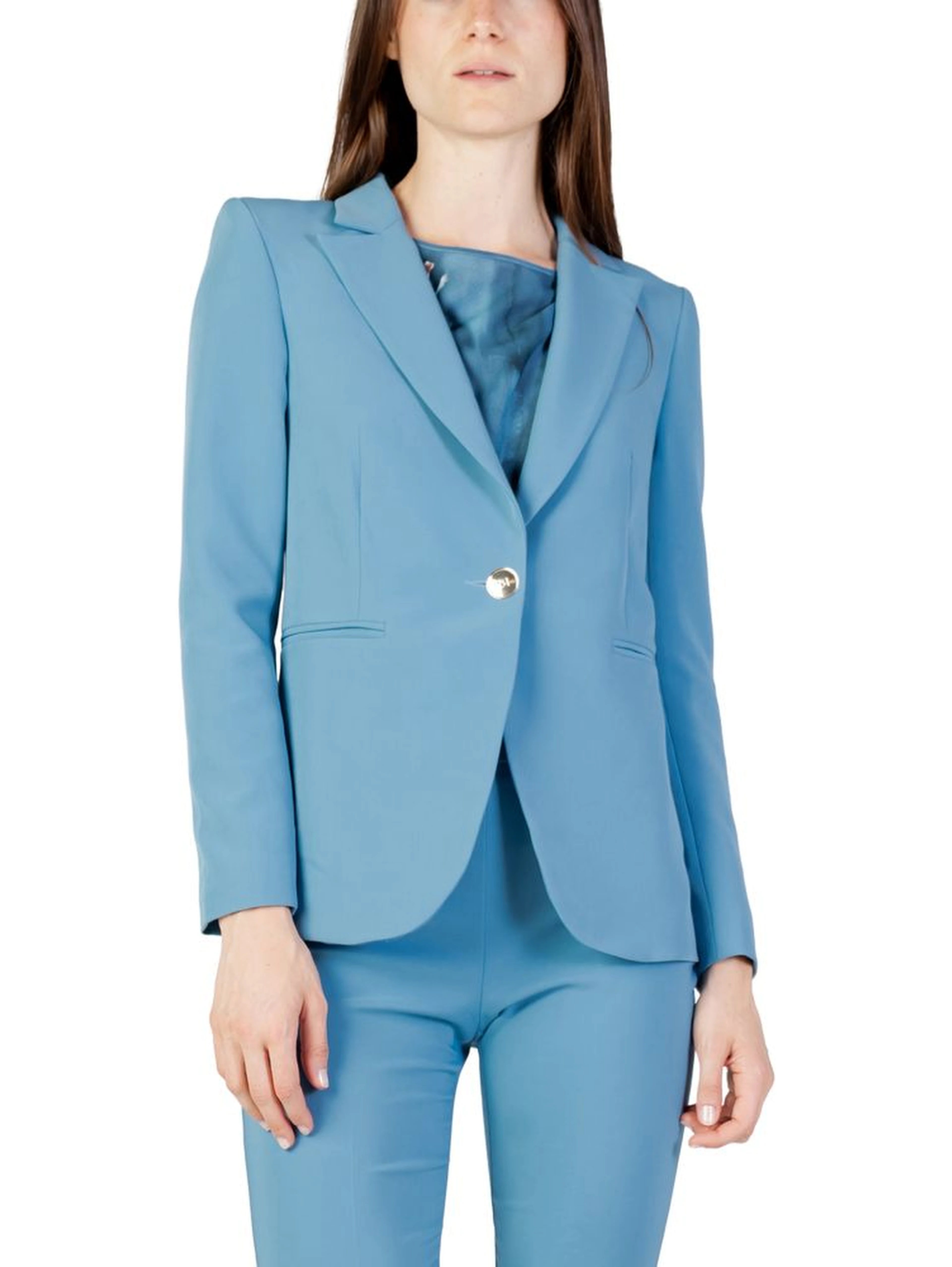Turquoise Polyester Blazer
