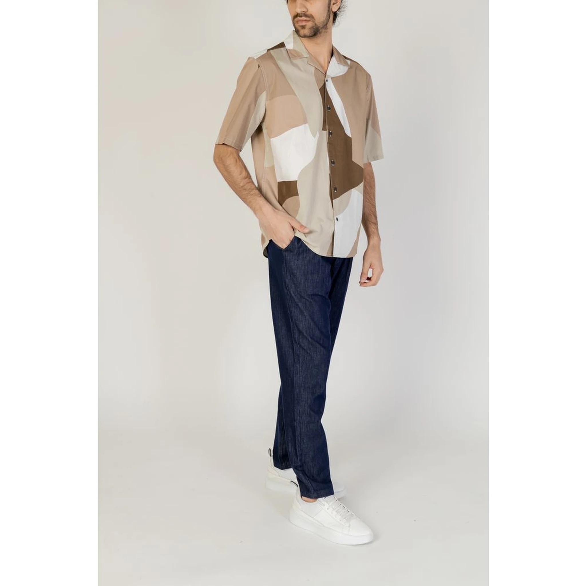 Brown Cotton Shortsleeve Shirt