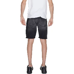Black Cotton Bermuda Shorts