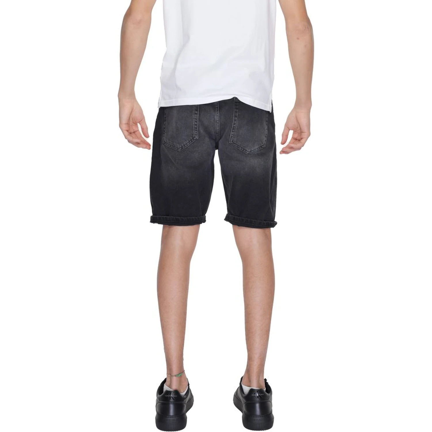 Black Cotton Bermuda Shorts