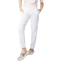White Cotton Casual Pants