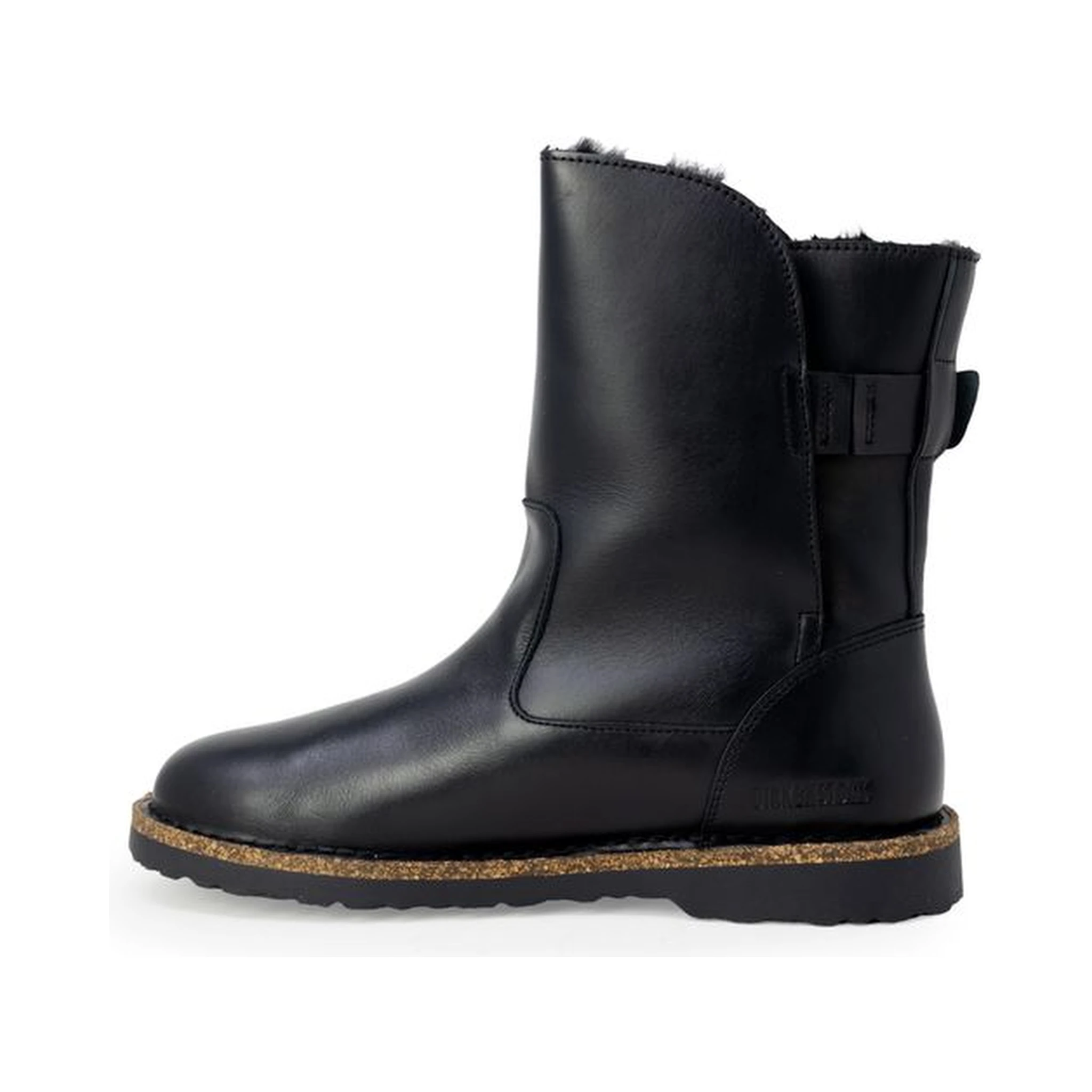 حذاء كاحل من الجلد الأسود