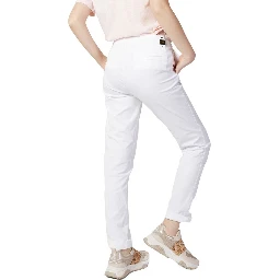 White Cotton Casual Pants
