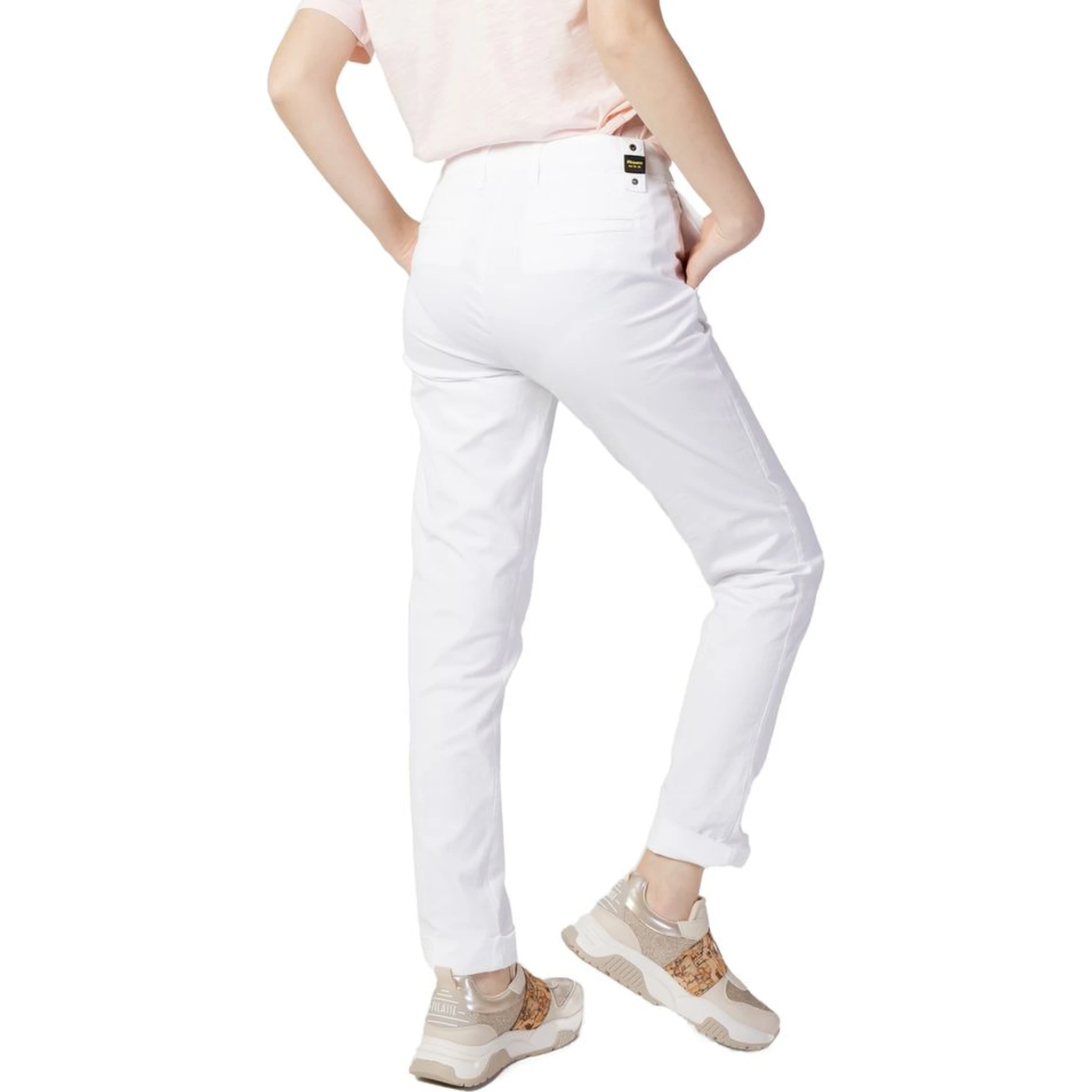 White Cotton Casual Pants