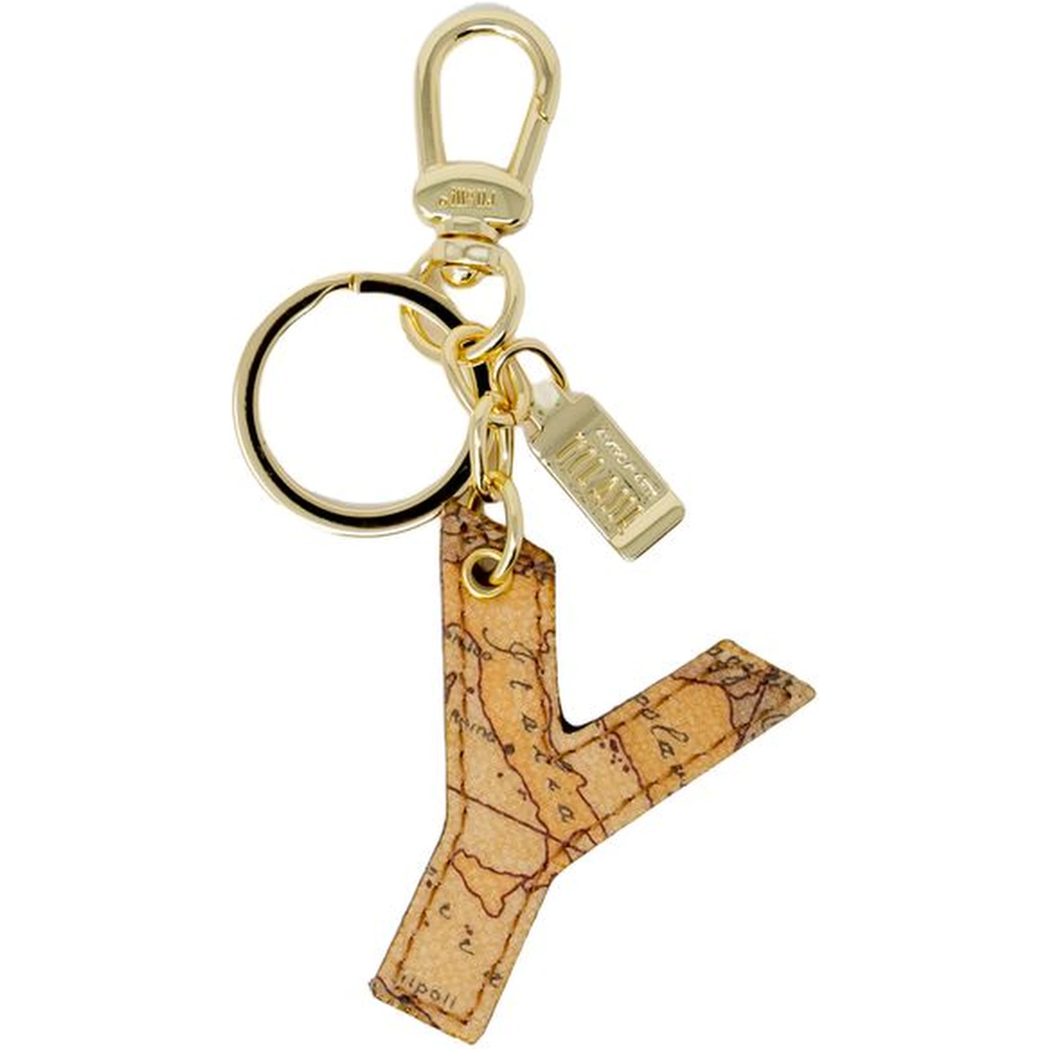 Beige Artificial Leather Keychain