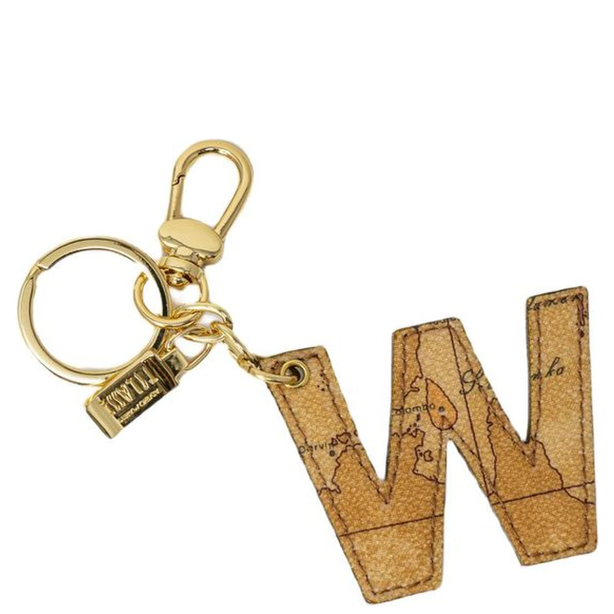 Beige Leather Keychain