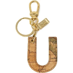 Beige Leather Keychain