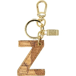 Beige Leather Keychain