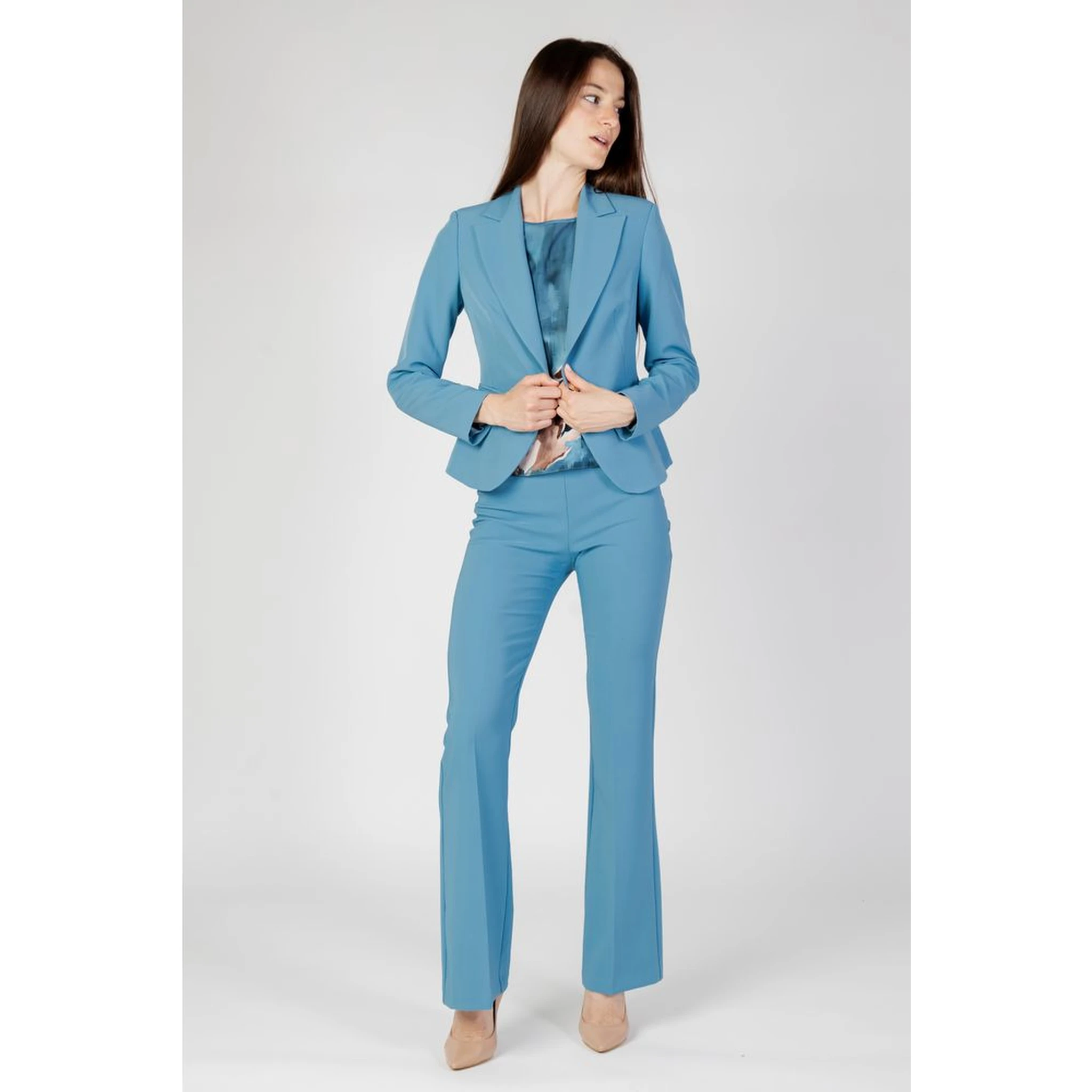 Turquoise Polyester Blazer