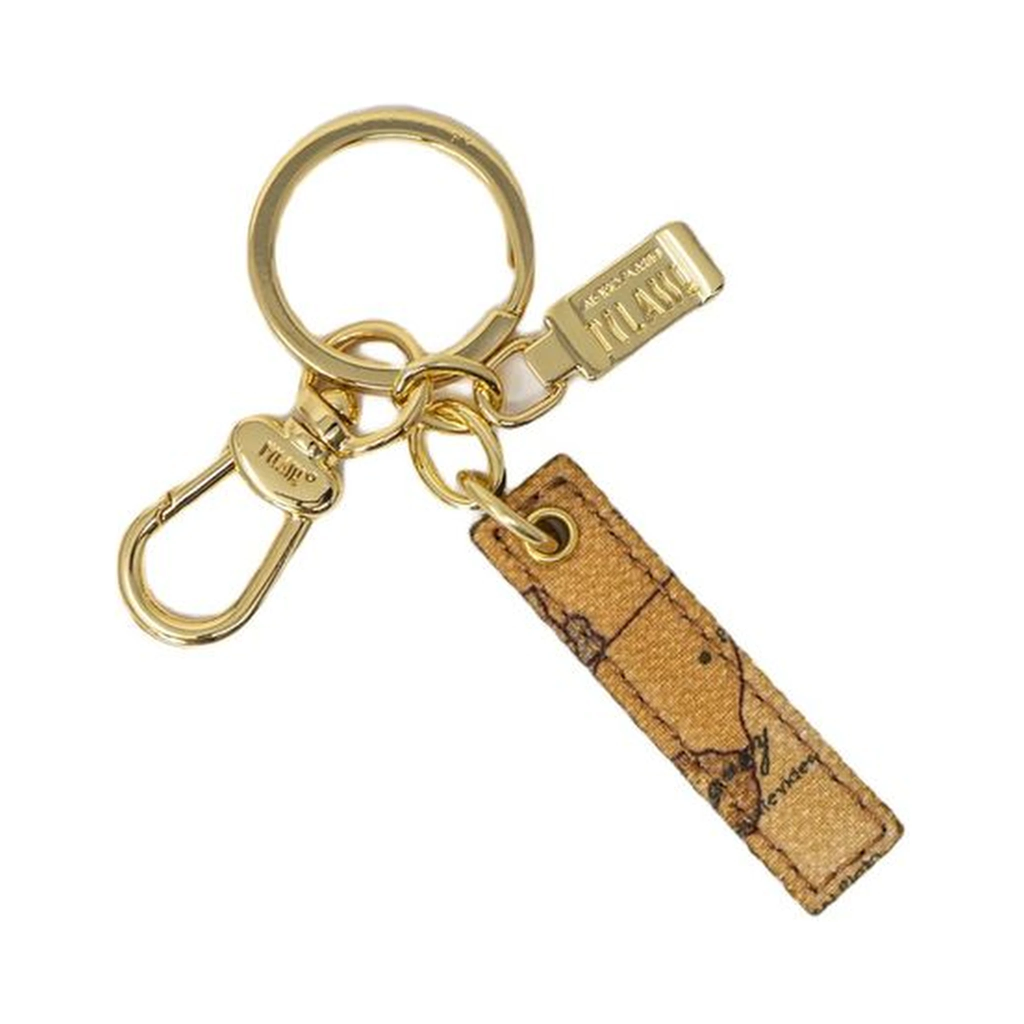 Beige Leather Keychain