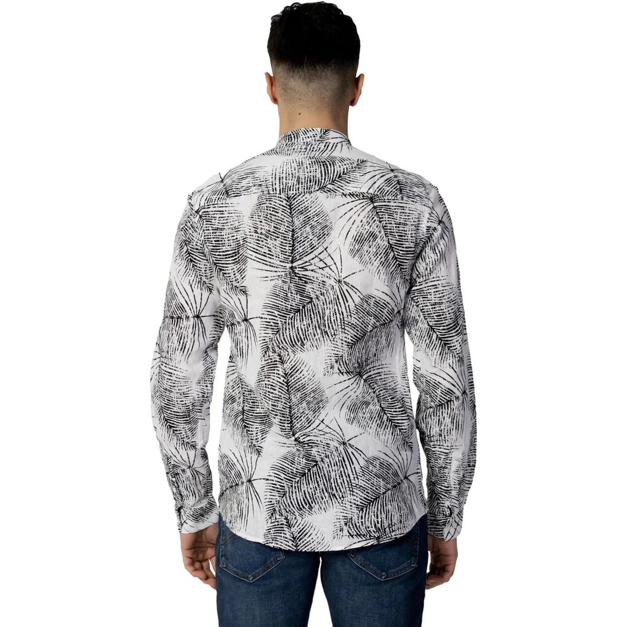 Black Linen Pattern Shirt