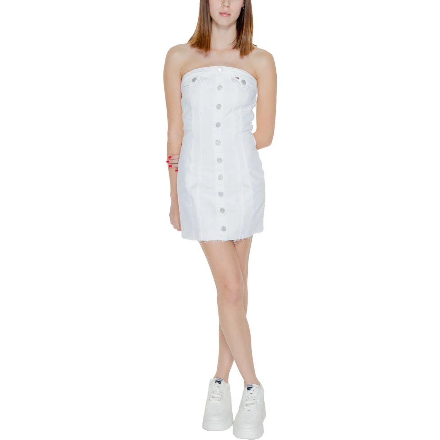 White Recycled Cotton Short Dress