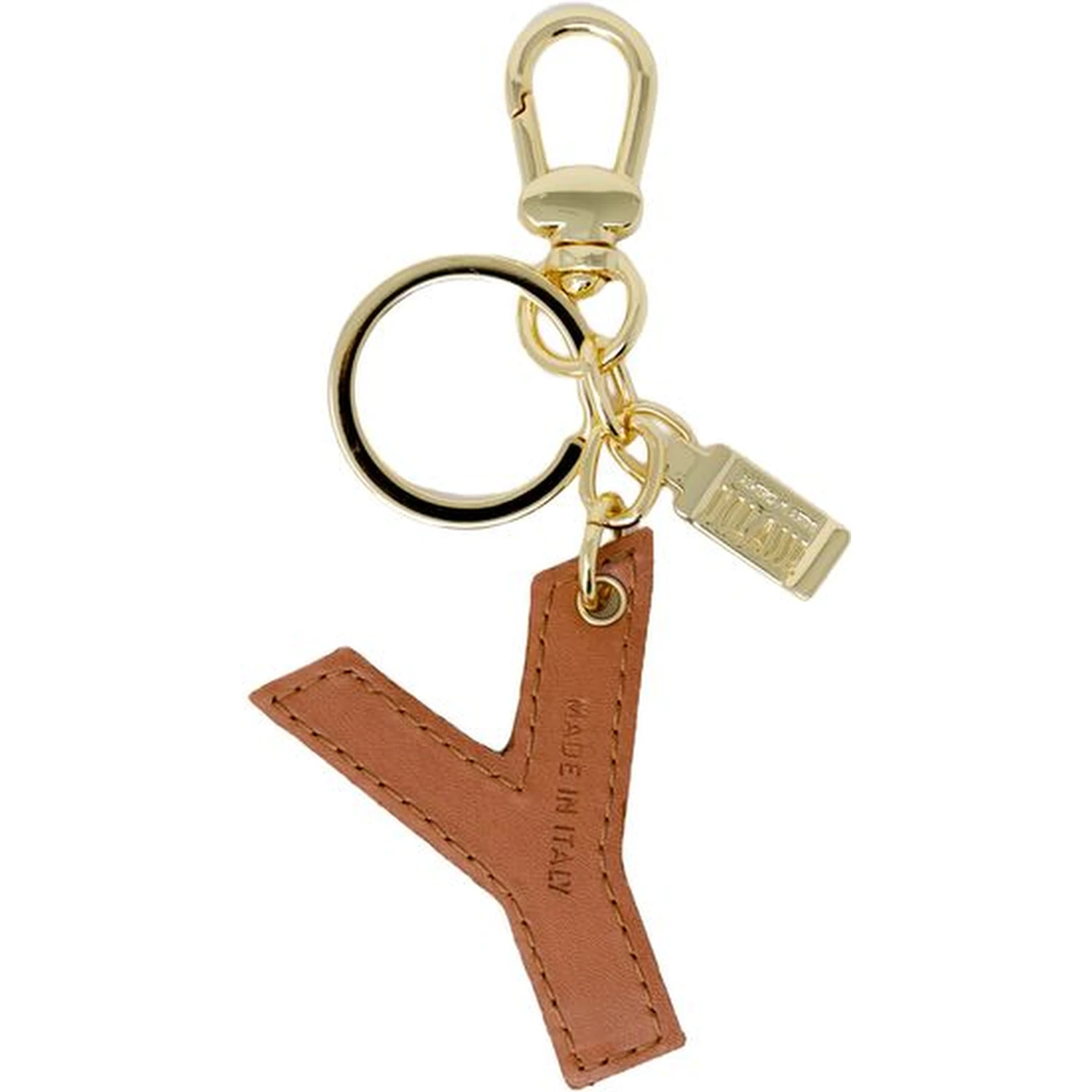 Beige Artificial Leather Keychain
