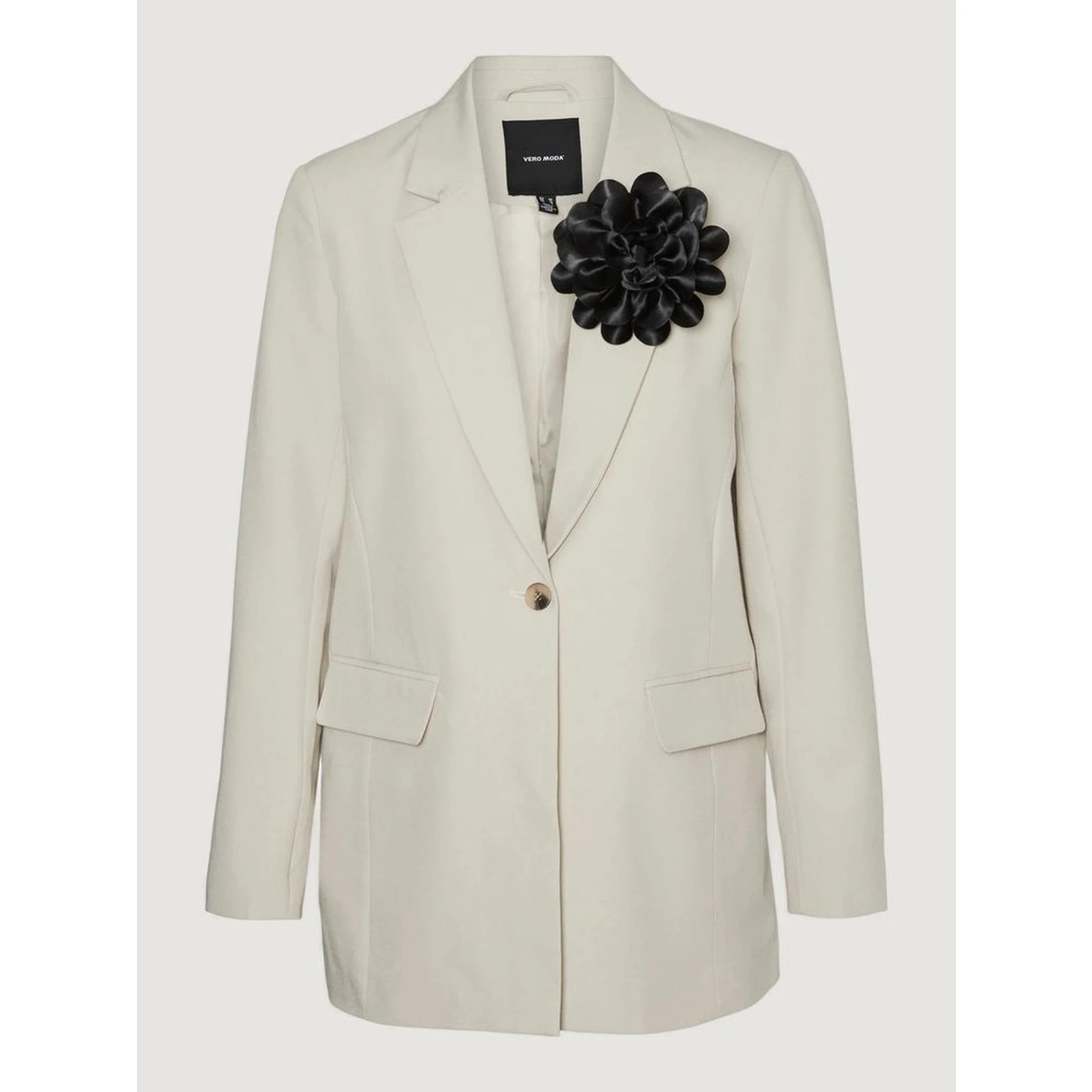 Beige Polyester Blazer