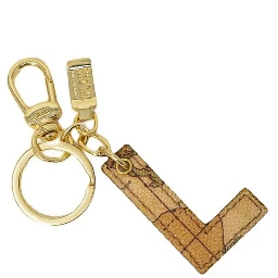 Beige Leather Keychain