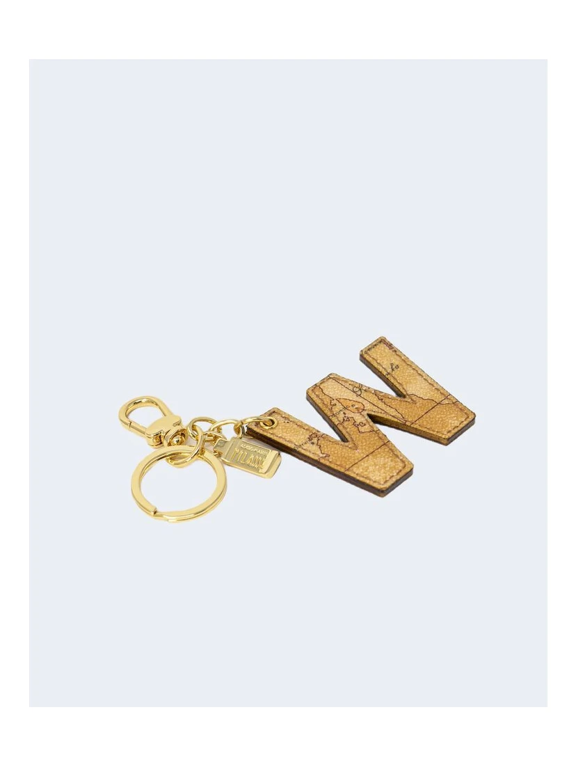 Beige Leather Keychain