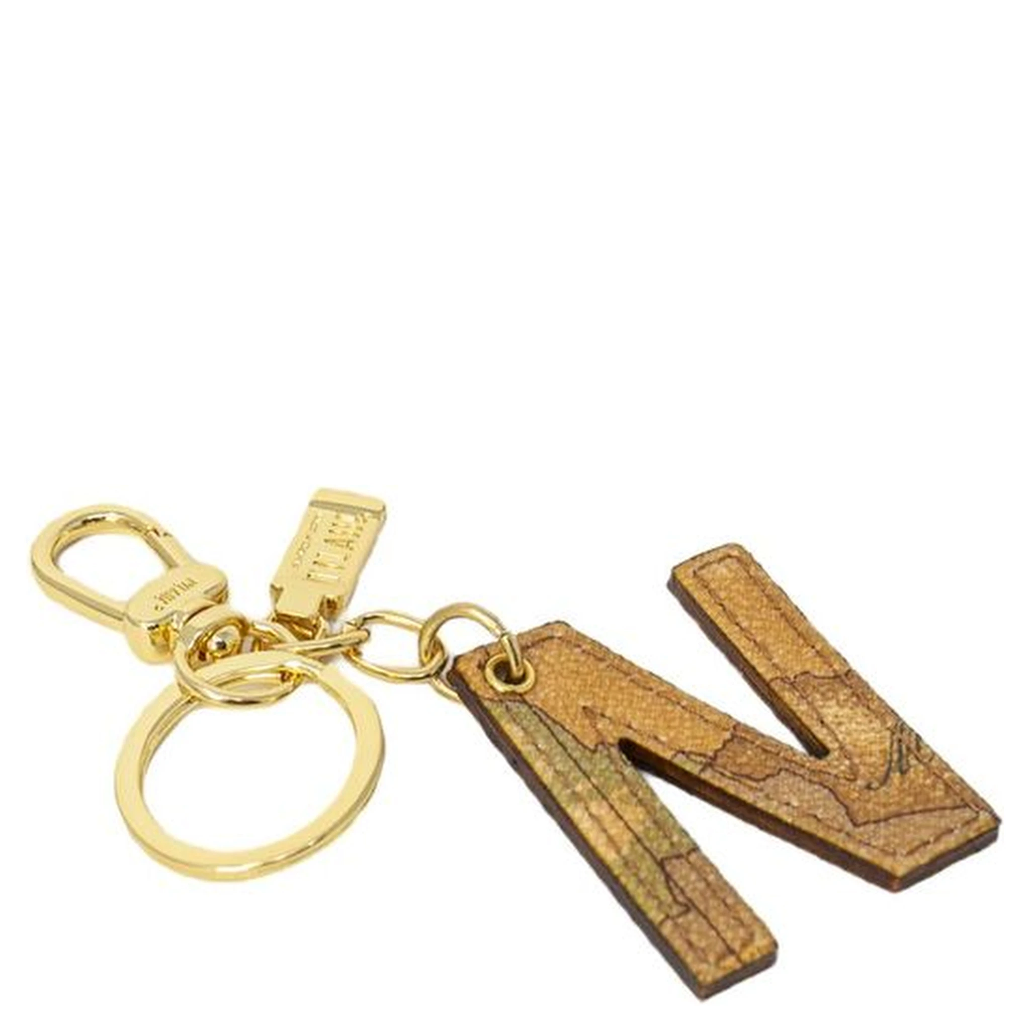 Beige Leather Keychain