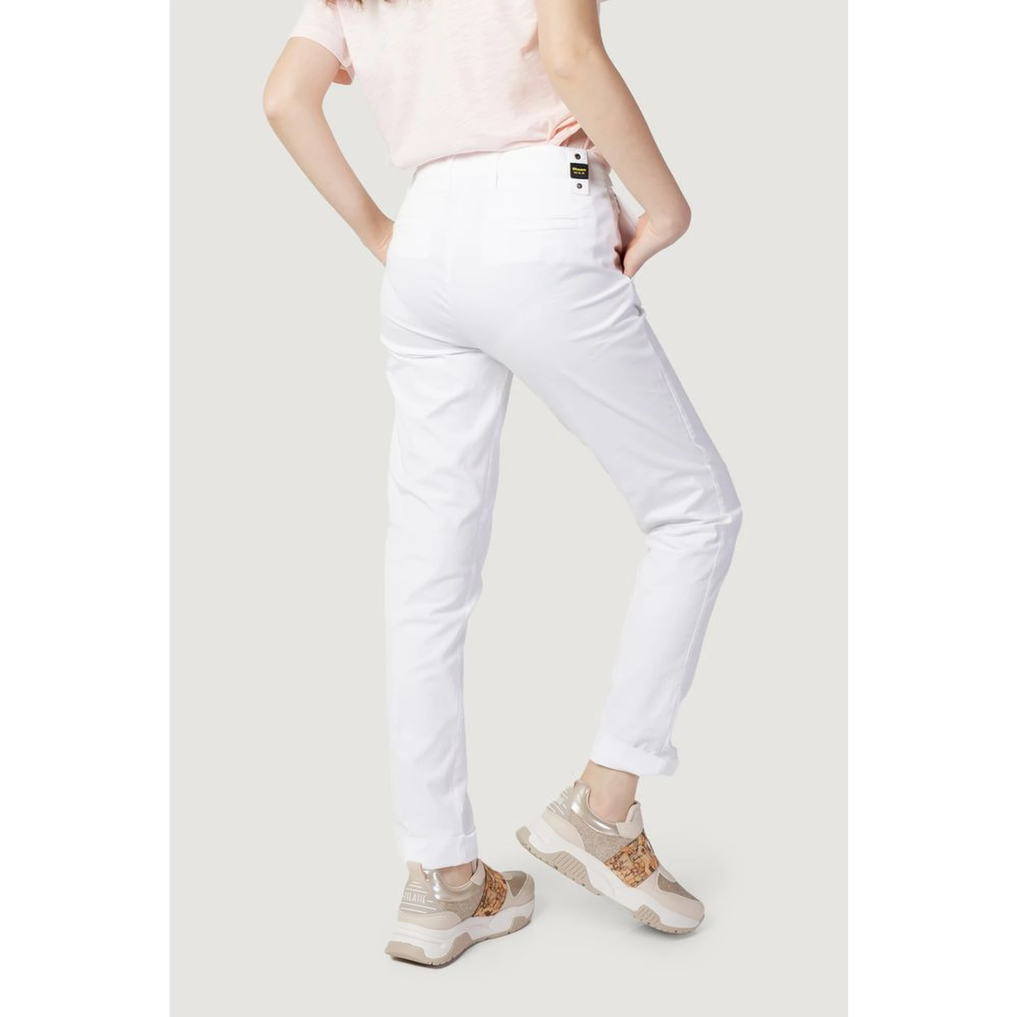 White Cotton Casual Pants