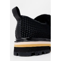 Black Leather Platform Pumps