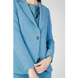 Turquoise Polyester Blazer