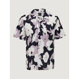 Purple Linen Shortsleeve Shirt