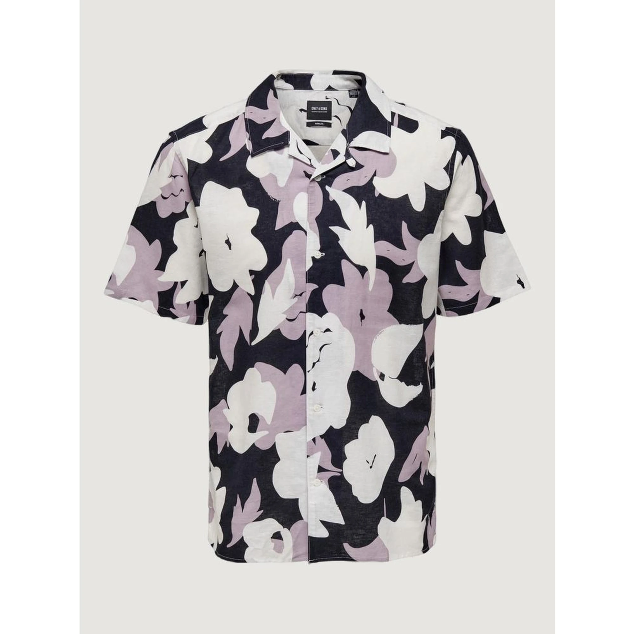 Purple Linen Shortsleeve Shirt