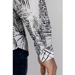 Black Linen Pattern Shirt