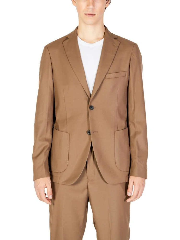 Beige Polyester Blazer